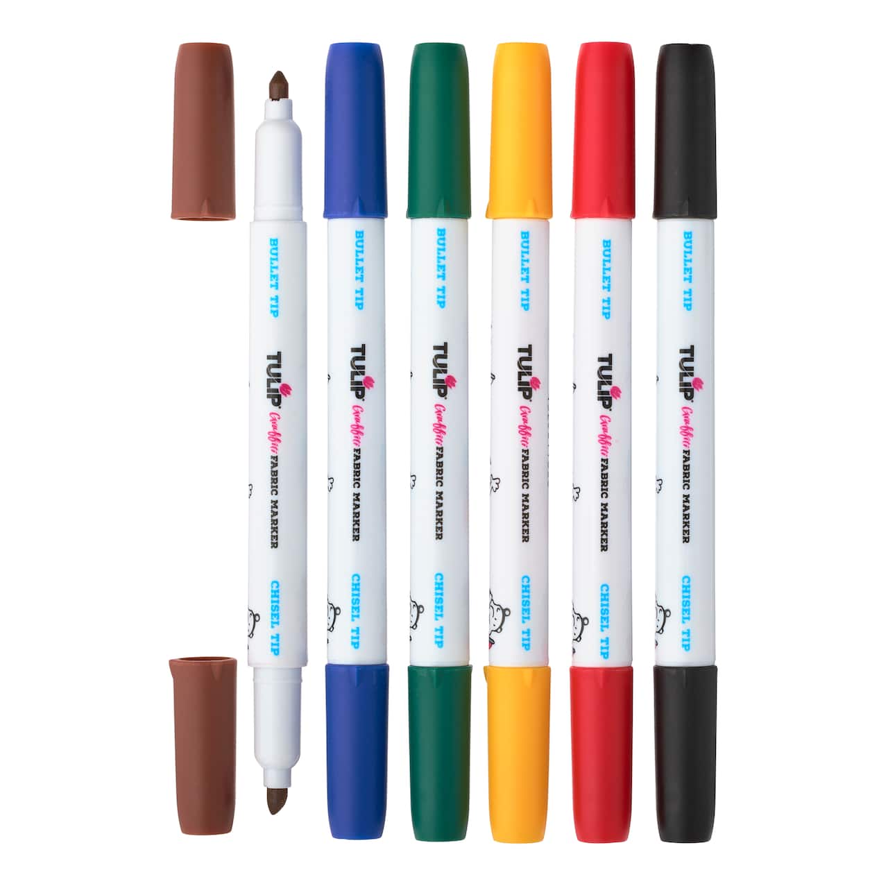 Tulip Graffiti Bullet-Tip Fabric Markers Rainbow 30 Pack